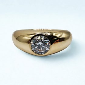 Ashes to Diamonds - Beautiful Golden Ring With A Small Colorless Diamond