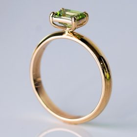 Ashes to Diamonds - Beautiful Golden Ring With a Green Diamond