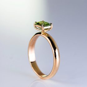 Ashes to Diamonds - Beautiful Golden Ring With a Small Green Diamond