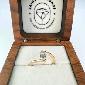 Ashes to Diamonds - Beautiful Golden Ring with a Colorless Diamond Setting