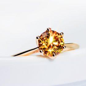 Ashes to Diamonds - Beautiful Golden Ring with a Yellow Diamond