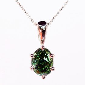 Ashes to Diamonds - Beautiful Green Diamond Pendant