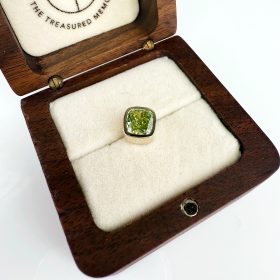 Ashes to Diamonds - Beautiful Silver Ring - A Green Diamond