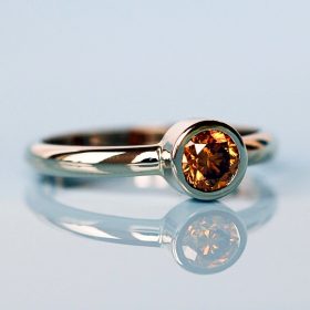 Ashes to Diamonds - Beautiful Silver Ring with Orange Diamond