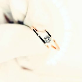 Ashes to Diamonds - Golden Ring with a Colorless Diamond