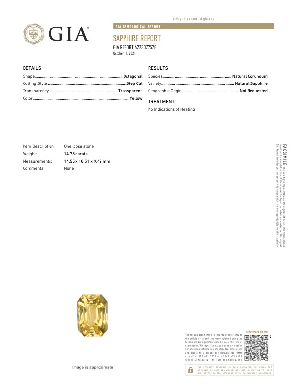 GIA Certificate - Yellow Imperial Topaz