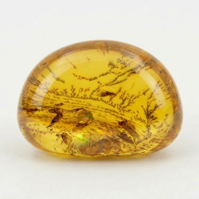 Yellow Amber On A Gray Background