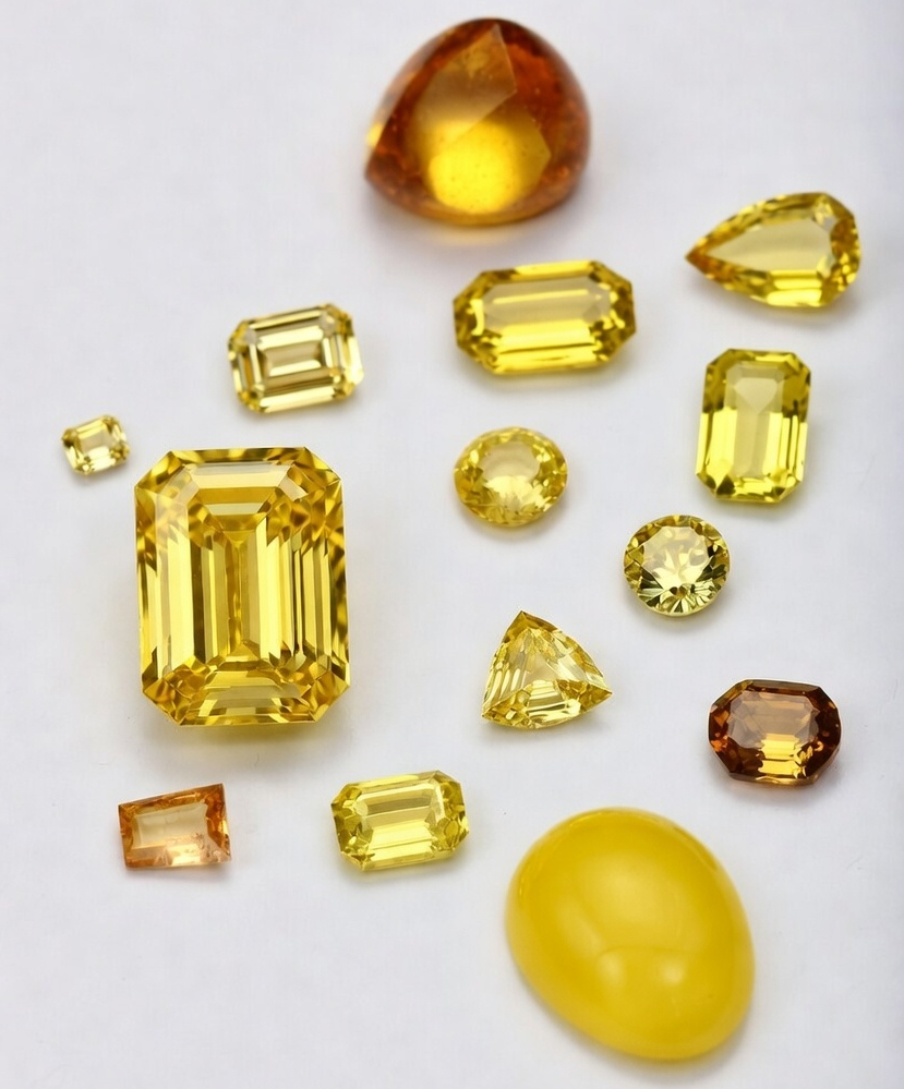 Yellow Gemstones - Different Cuts