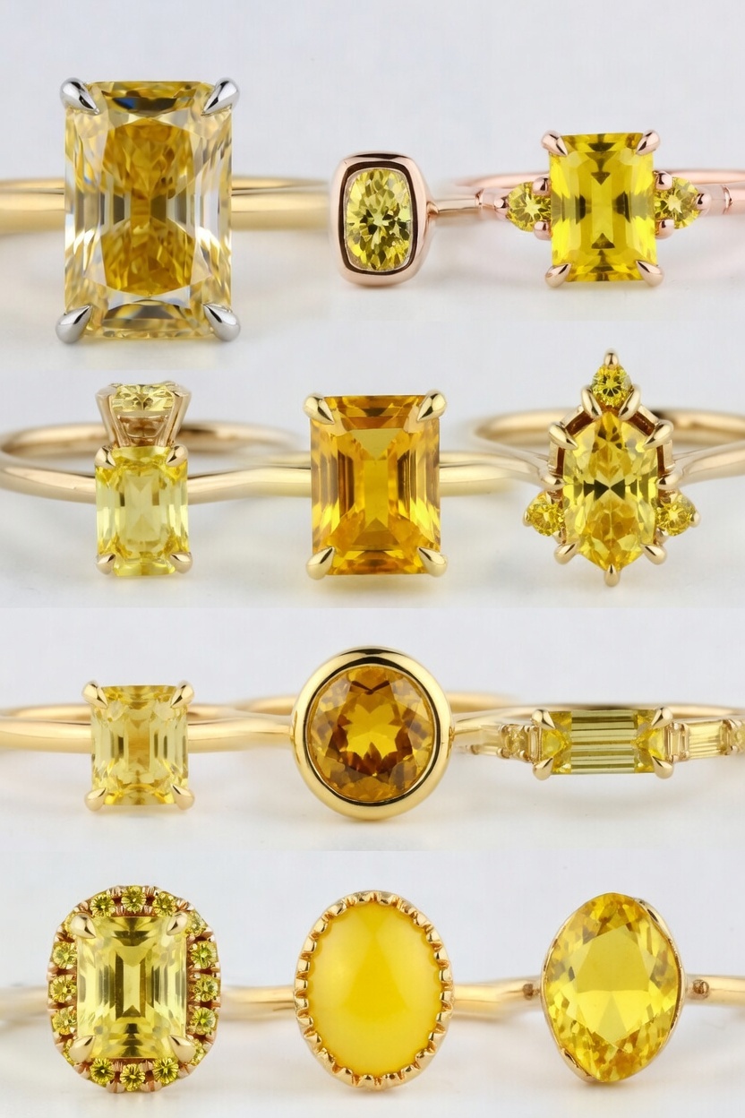 Yellow Gemstones - Different Settings