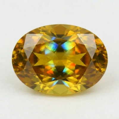 Yellow Labradorite On A Gray Background
