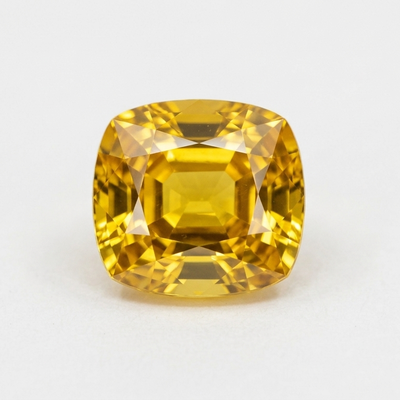 Yellow Sapphire On A Gray Background