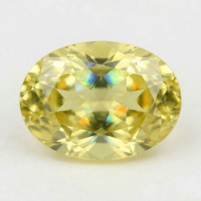 Yellow Scapolite On A Gray Background