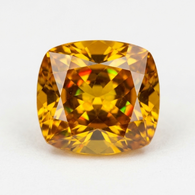 Yellow Sphene On A Gray Background