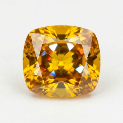 Yellow Zircon On A Gray Background