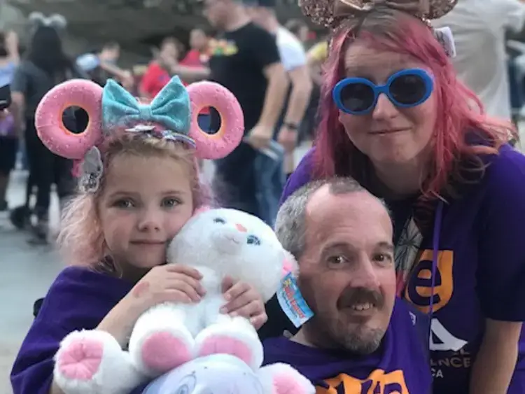 Gina's family, remembering her husband Lance with a memorial diamond