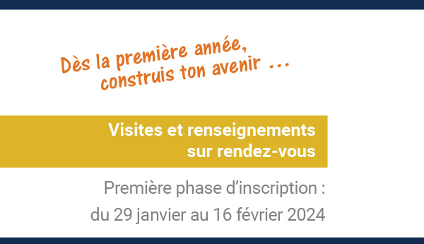 Inscriptions en première année à l'ISC 2024