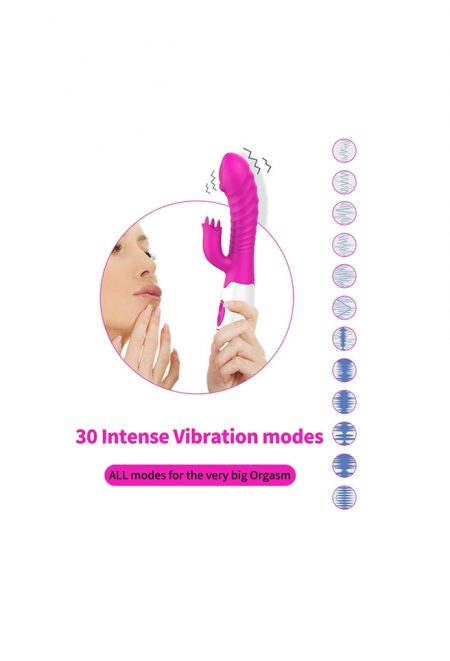 rosa rabbitvibrator med tunga som klitorisstimulator