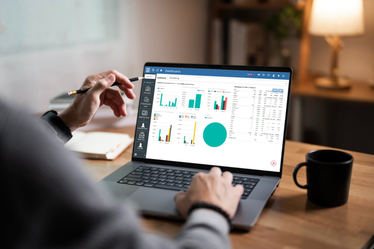 Visning af Saperas dashboard på computer