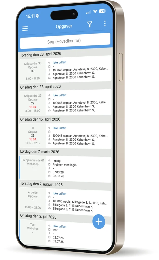 Visning af Sapera app på mobil