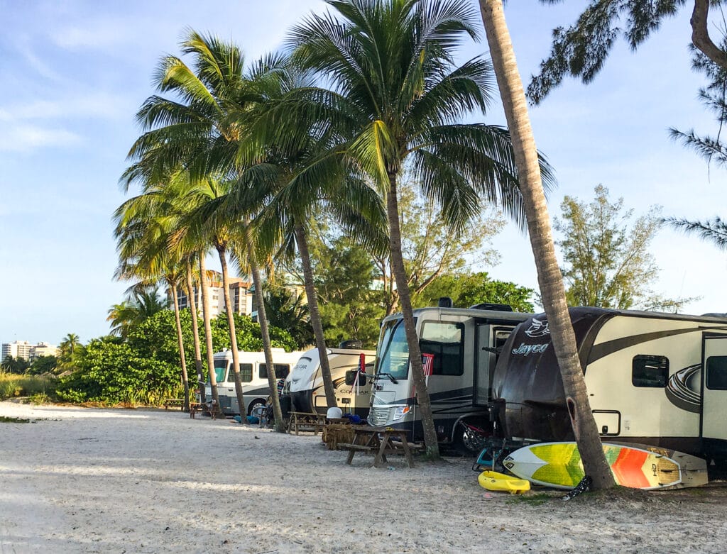 Beachside RV park in Southwest Florida where SAS Satellite operates