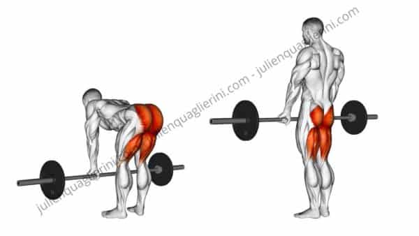 Deadlift with outstretched legs