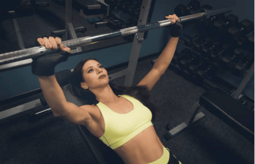 Inclined barbell bench press