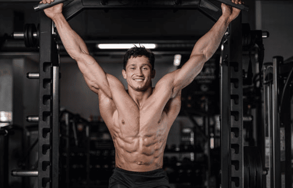 Smiling bodybuilder