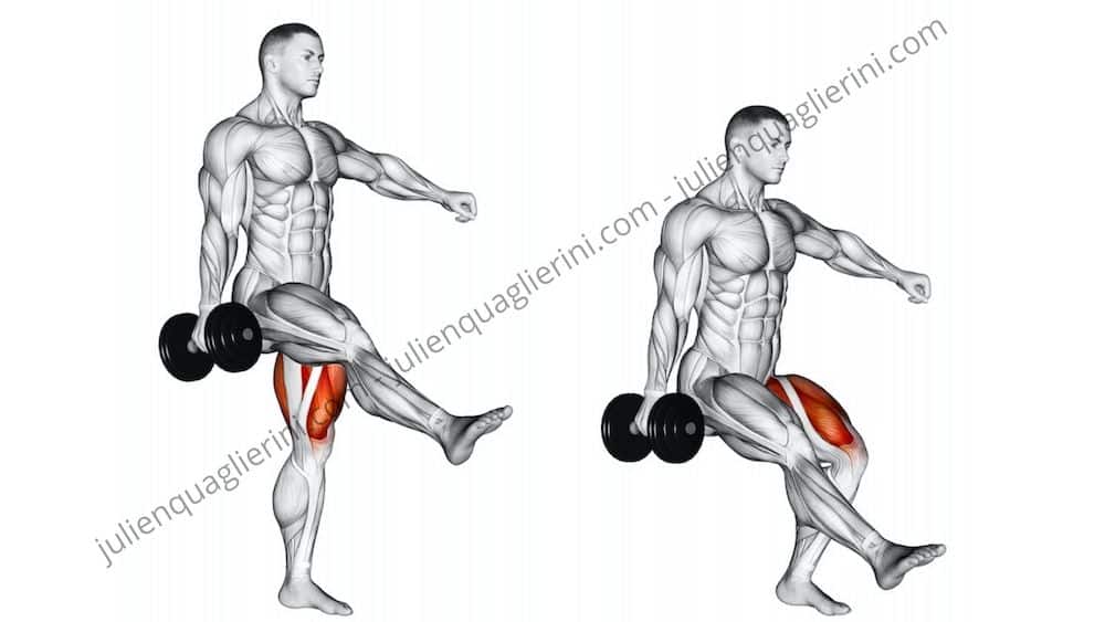 pistol squat dumbbells