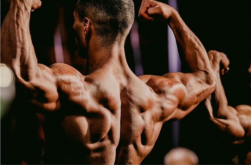 Un bodybuilder après une prise de masse.