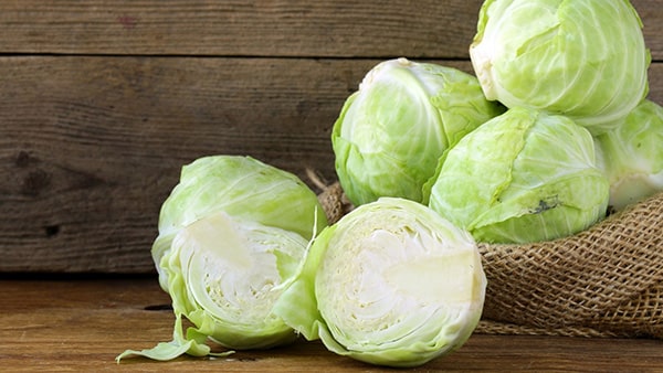 A basket of white cabbage