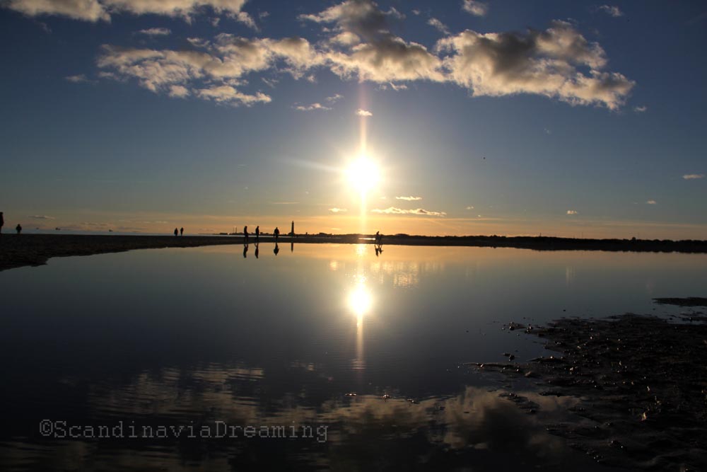 Coucher de soleil en réflection à skagen