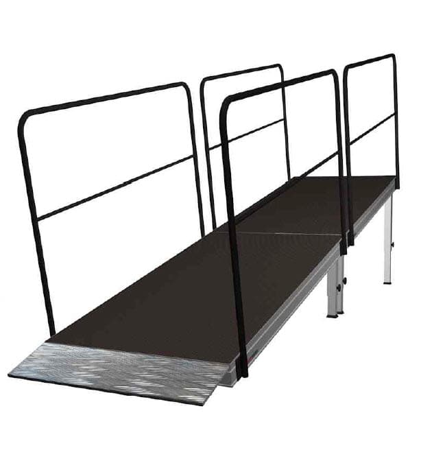 Mobile stage ramp makes it easy to bring up technical equipment.
