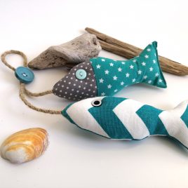 Turquoise fabric fish