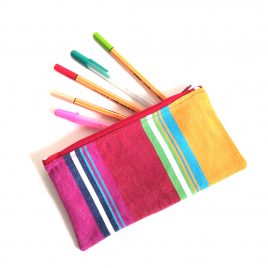 Striped pencil case