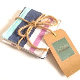 blue deckchair striped coasters