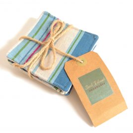 Striped fabric coasters
