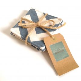 Fabric coasters – Navy chevron