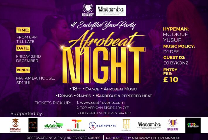 Naijaway AFROBEAT NIGHT and “End of the Year Party”