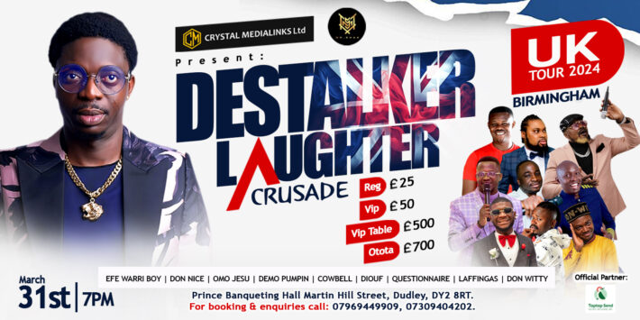 Destalker Laughter Crusade – LIVE in BIRMINGHAM