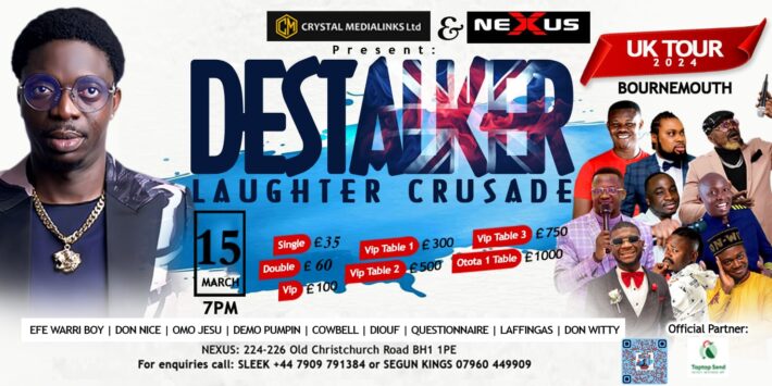 Destalker Laughter Crusade – LIVE in BOURNEMOUTH