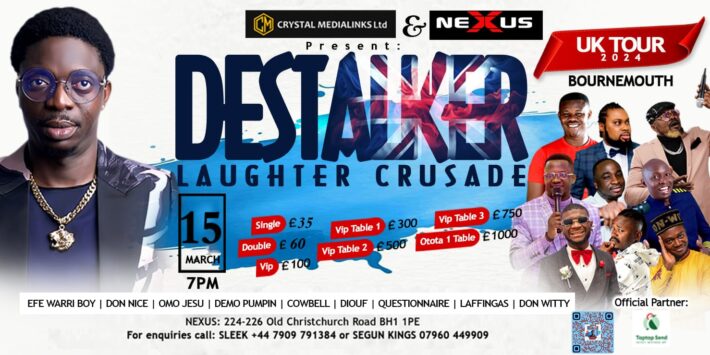 Destalker Laughter Crusade – LIVE in Bournemouth