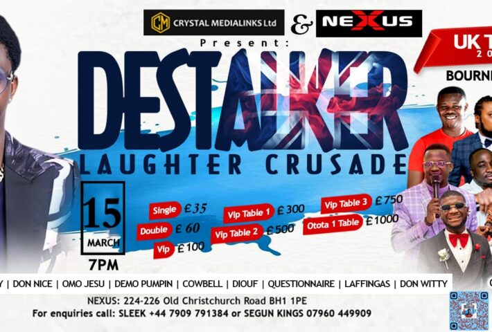 Destalker Laughter Crusade – LIVE in BOURNEMOUTH