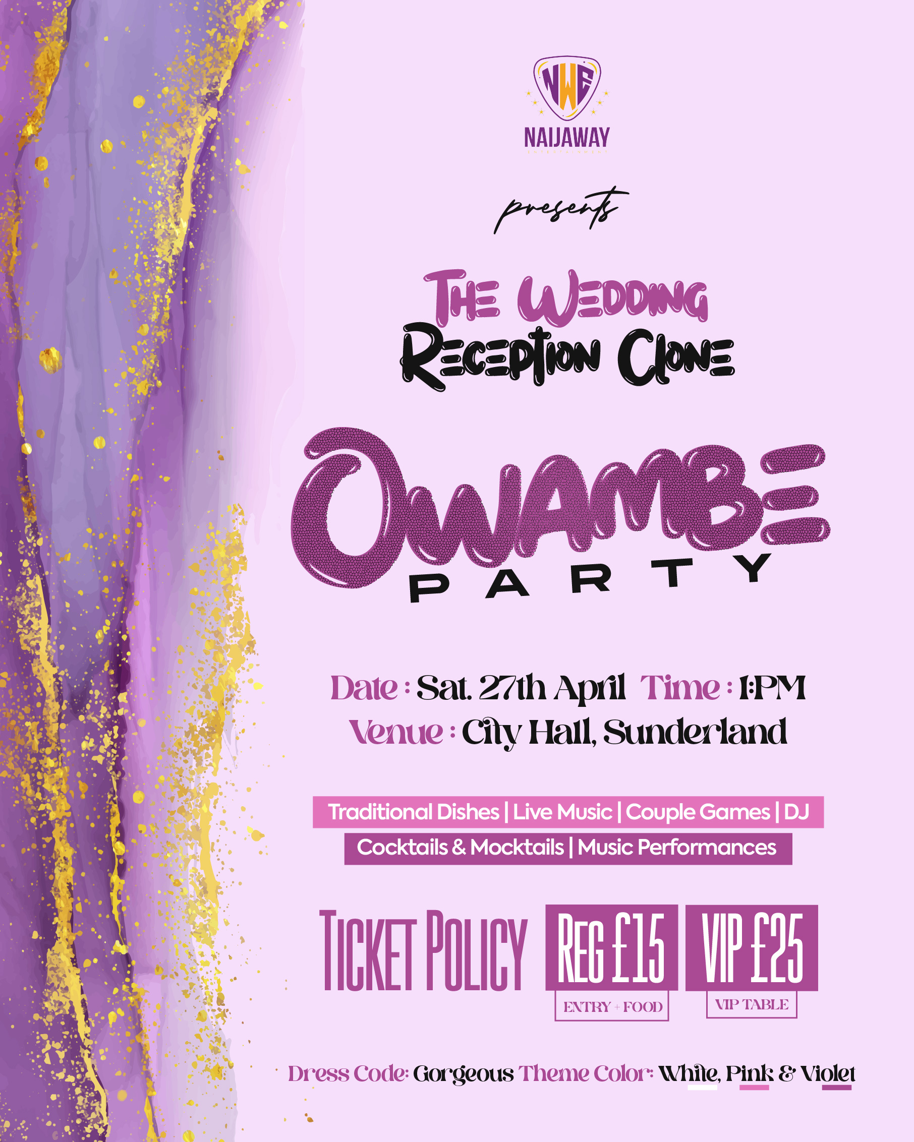 “THE WEDDING RECEPTION” CLONE – OWAMBE PARTY