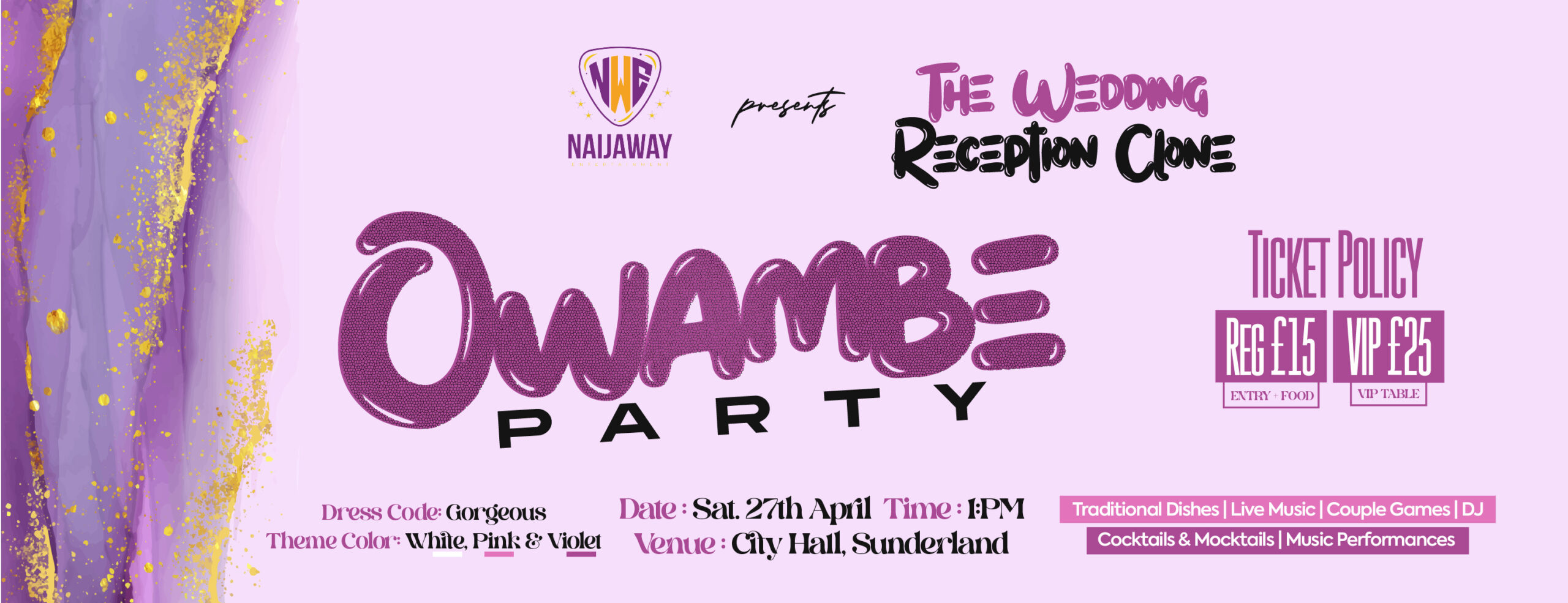 “THE WEDDING RECEPTION” CLONE – OWAMBE PARTY