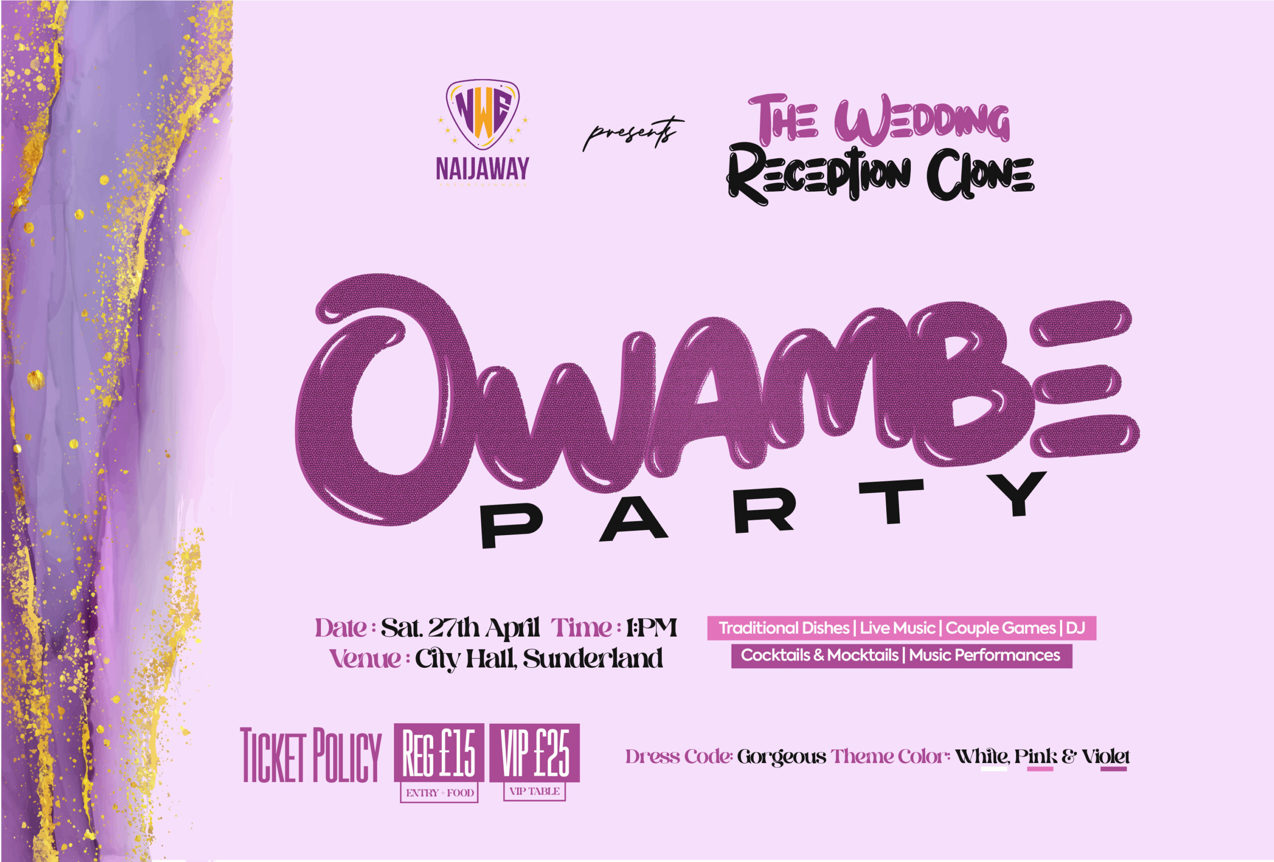 “THE WEDDING RECEPTION” CLONE – OWAMBE PARTY
