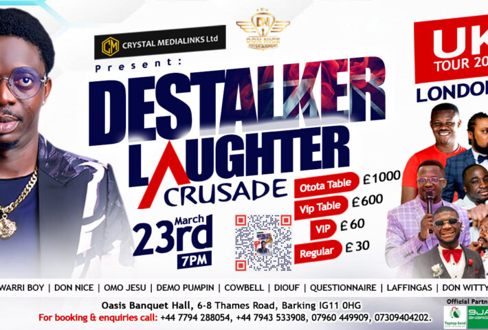 Destalker Laughter Crusade – LIVE in LONDON