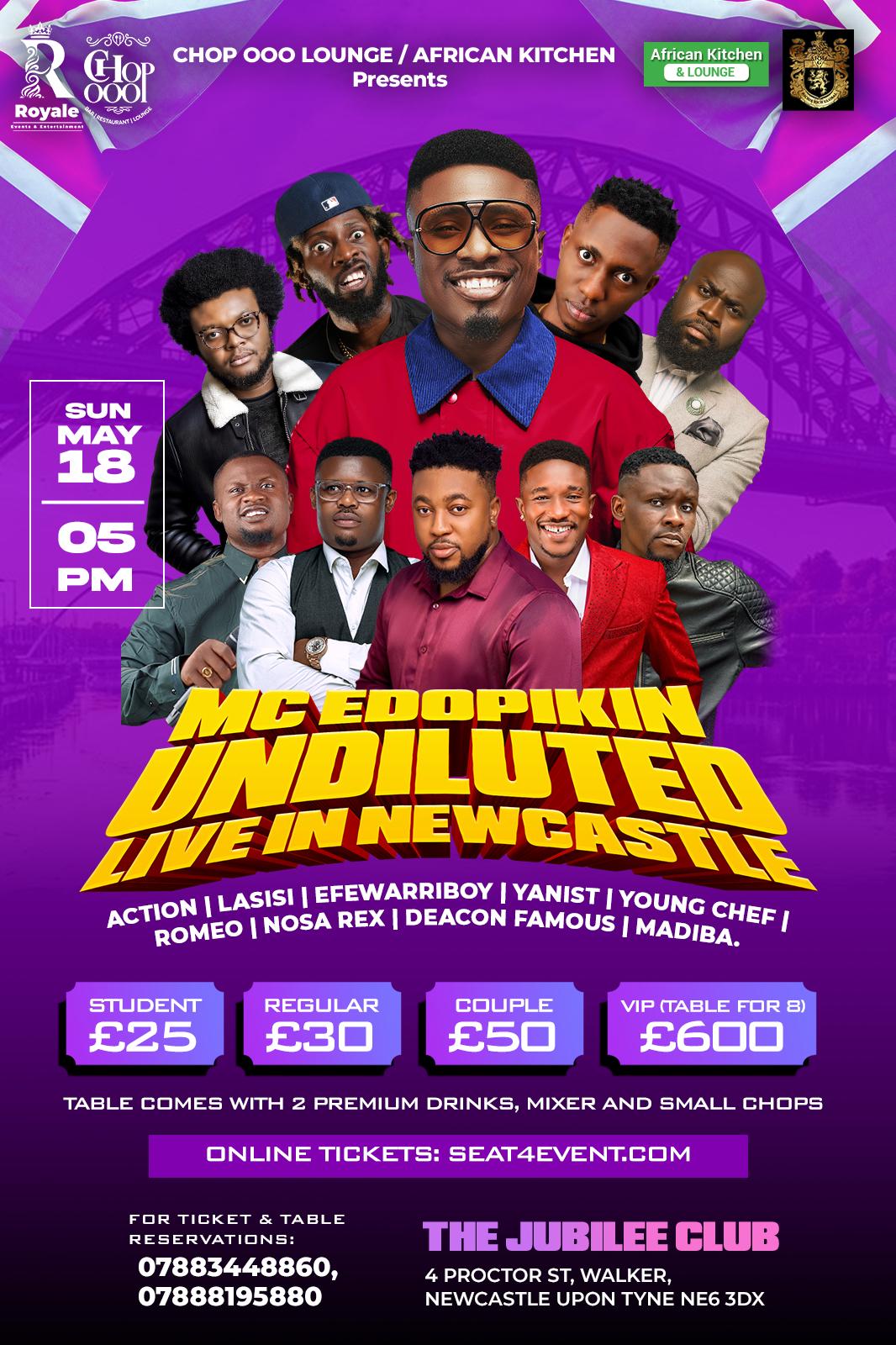MC EDOPIKIN UNDILUTED Live in Newcastle