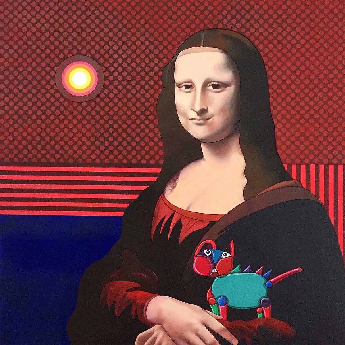 Aldrin Glielo Portó Dalla Luna (Leonardo da Vinci – 1503 – La Gioconda / Monna Lisa Acrylic on Plywood panel 120x120x6 cm 2015