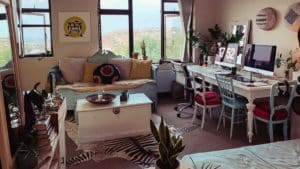 Sebraskinn i stua i Johannesburg