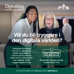 Vill du bli tryggare i den digitala världen? En yngre kvinna hjälper en äldre kvinna